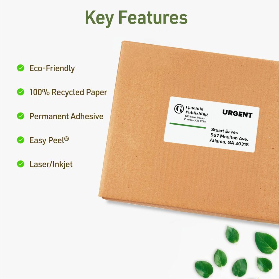Avery&reg; Eco-Friendly Shipping Labels for Laser and Inkjet Printers, 2" x 4" - 48163-NVXC