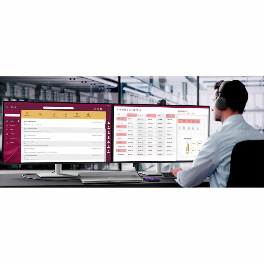 Dell Pro Plus P3225DE 32" Class WQHD LED Monitor - 16:9 - Black, Gray - DELL-P3225DE