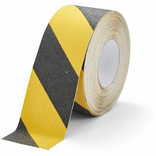 Durable self-adhesive standard hazard anti-slip tape for improving safety on floors, stairs and covered outdoor areas