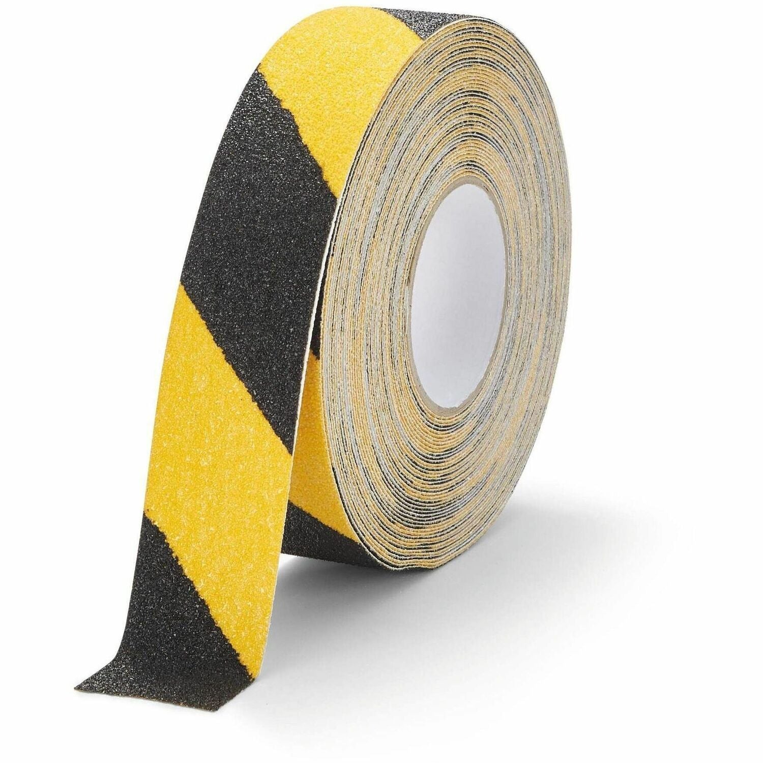 Durable self-adhesive coarse hazard anti-slip tape for improving safety on floors, stairs and covered outdoor areas