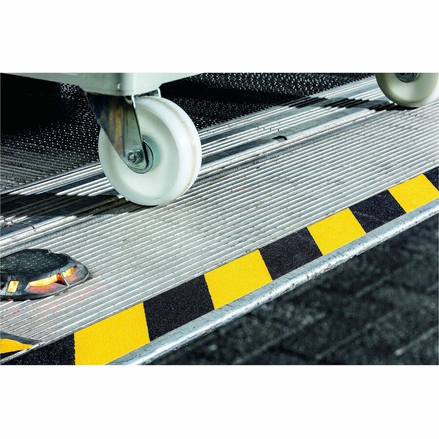 Durable self-adhesive coarse hazard anti-slip tape for improving safety on floors, stairs and covered outdoor areas - 1097130