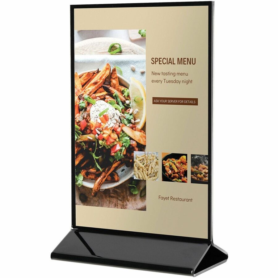 Deflecto Double-Sided Sign Holder w/Base - 4429