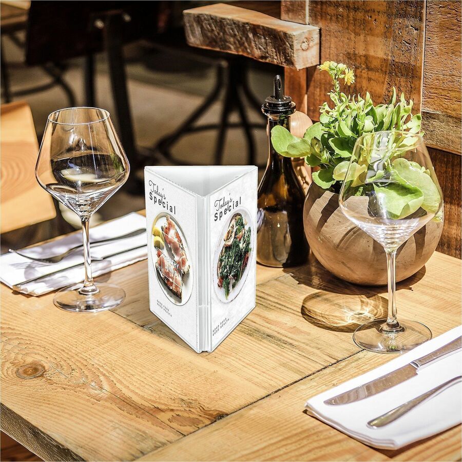 Deflecto 3-Sided Sign/Menu Holder - 4444