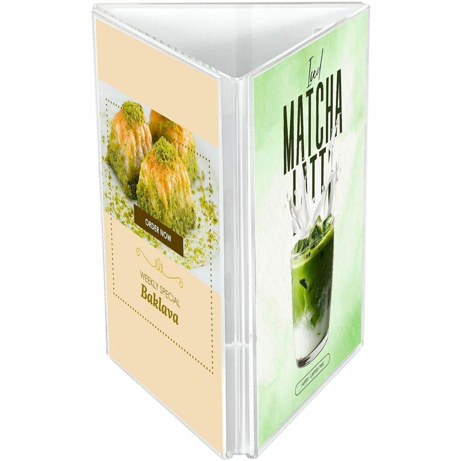 Deflecto 3-Sided Sign/Menu Holder - 4444