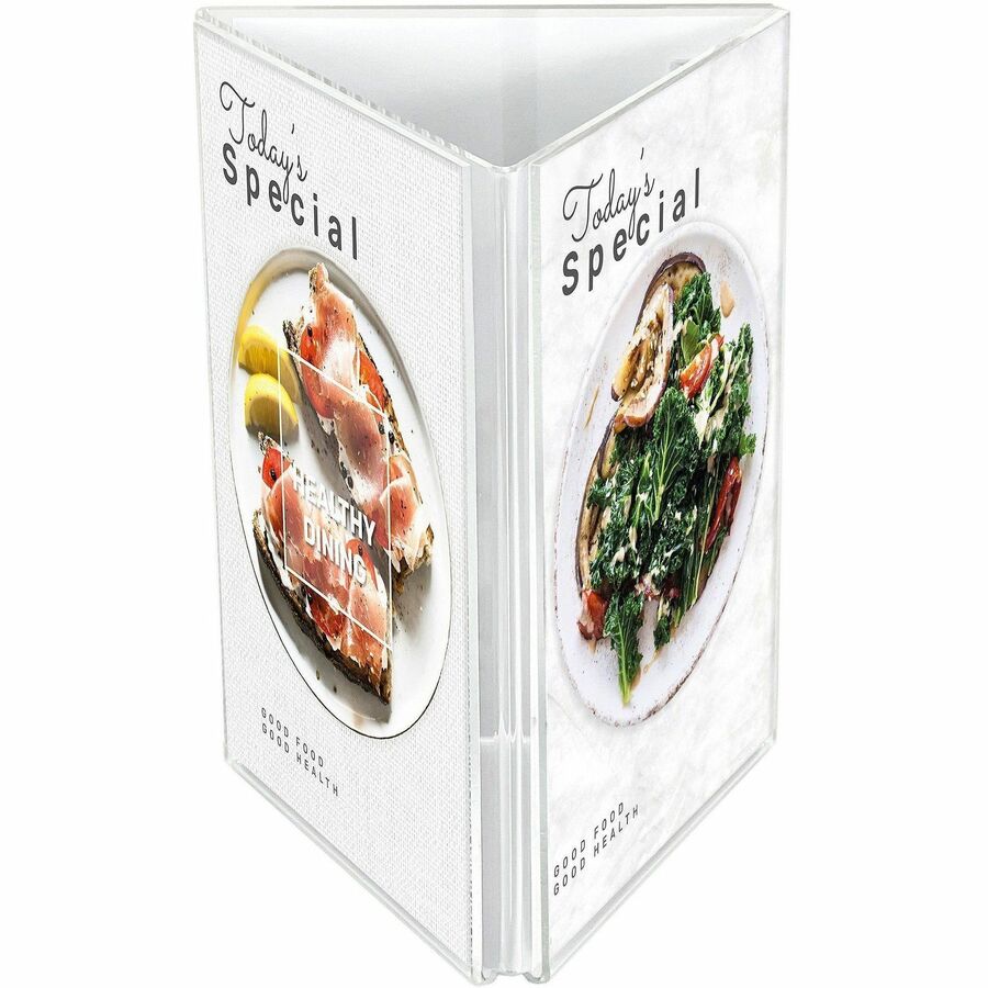 Deflecto 3-Sided Sign/Menu Holder - 4444