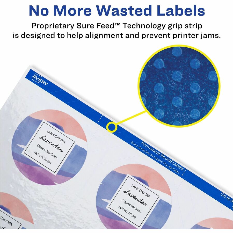 Avery&reg; Glossy White Round Labels2½" - 22830-NVXC