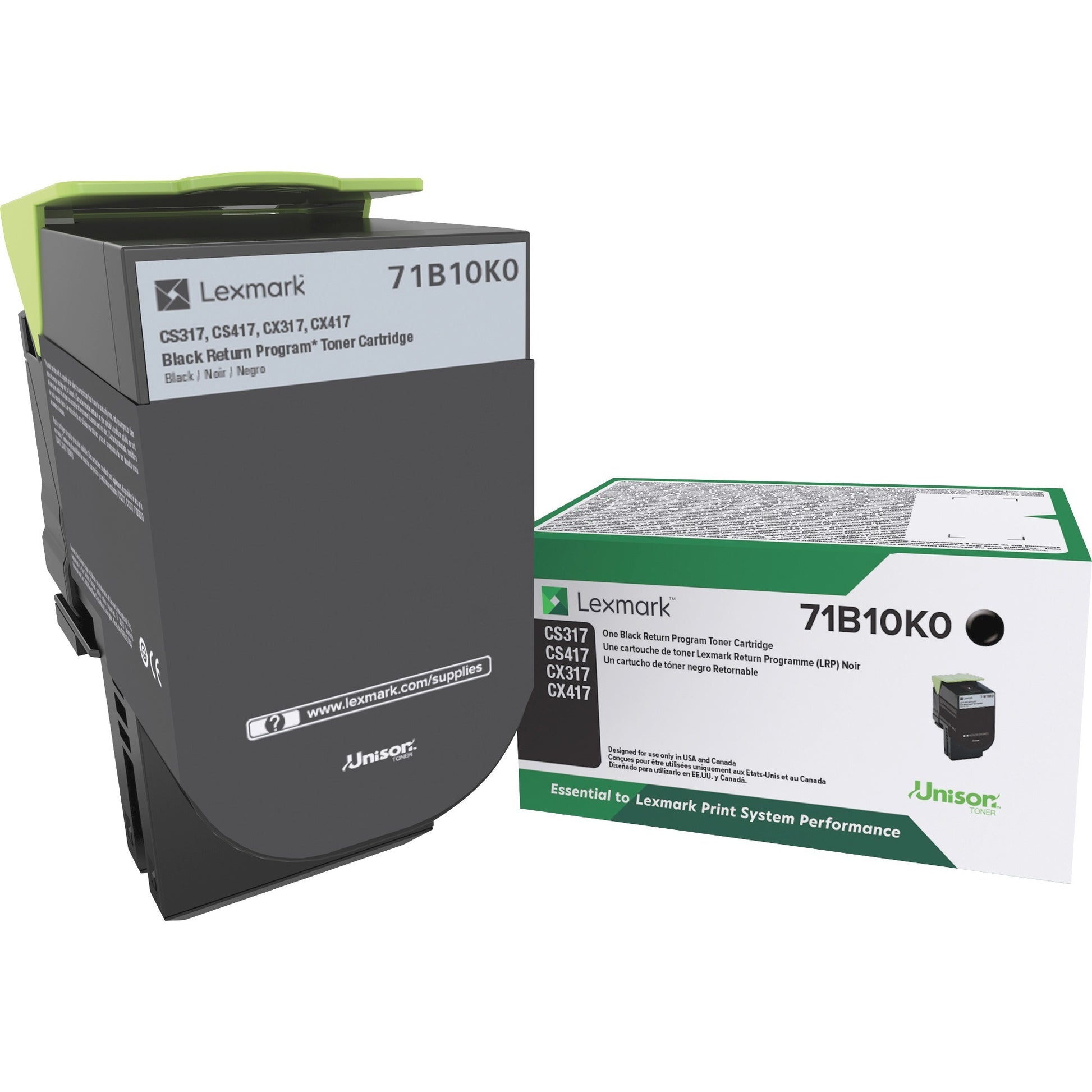 Lexmark Unison Original Laser Toner Cartridge - Black - 1 Each