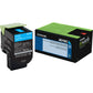 Lexmark Unison 801SC Original Standard Yield Laser Toner Cartridge - Cyan - 1 Each