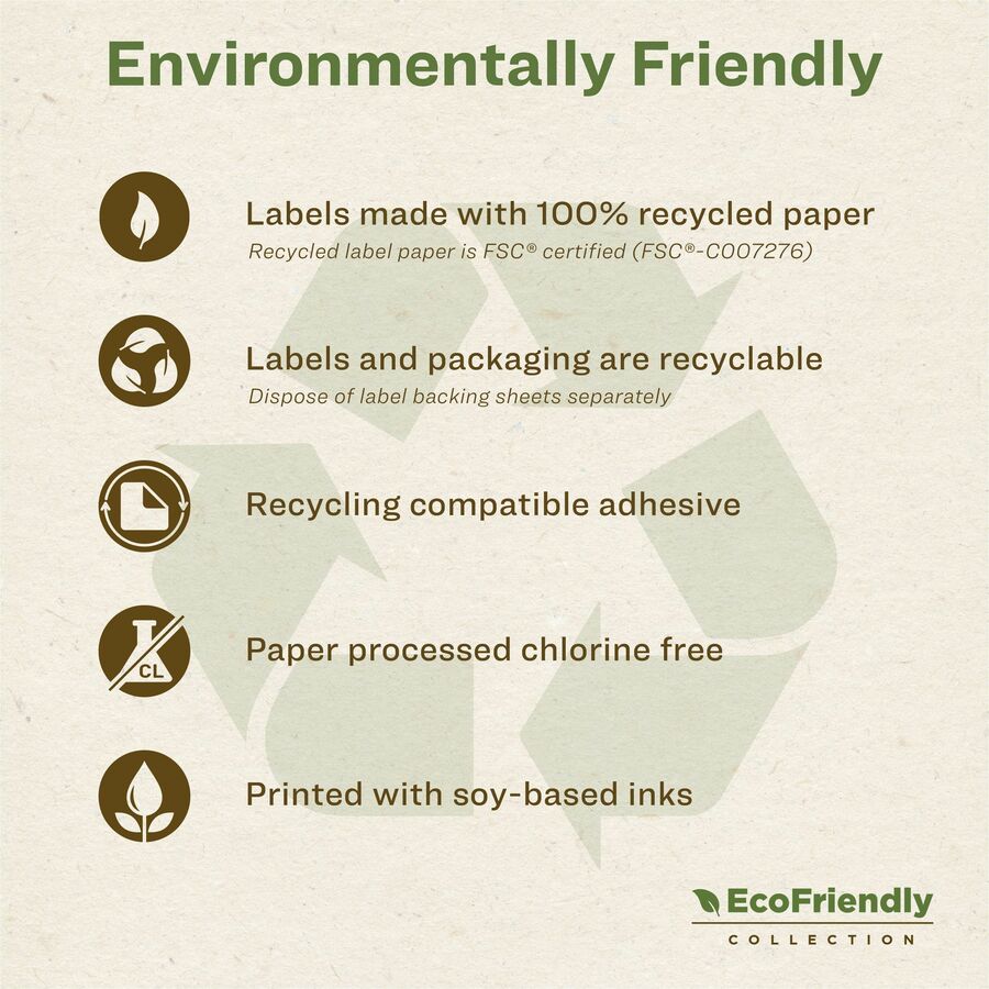 Avery&reg; Eco-Friendly Shipping Labels for for Laser and Inkjet Printers, 3?" x 4" - 48464-NVXC