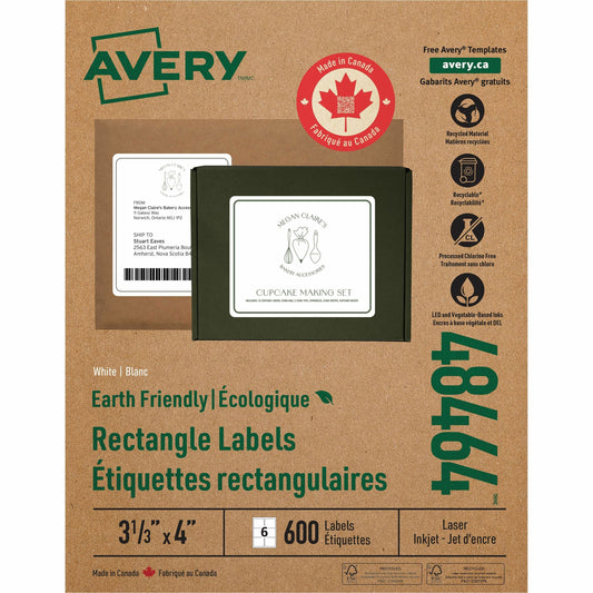 Avery&reg; Eco-Friendly Shipping Labels for for Laser and Inkjet Printers, 3?" x 4"