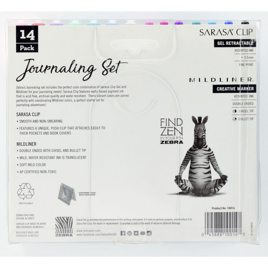 Zebra SARASA Clip Pen/MIDLINER Marker Journaling Set - 10014-NVXC