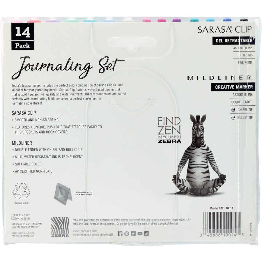 Zebra SARASA Clip Pen/MIDLINER Marker Journaling Set - 10014-NVXC