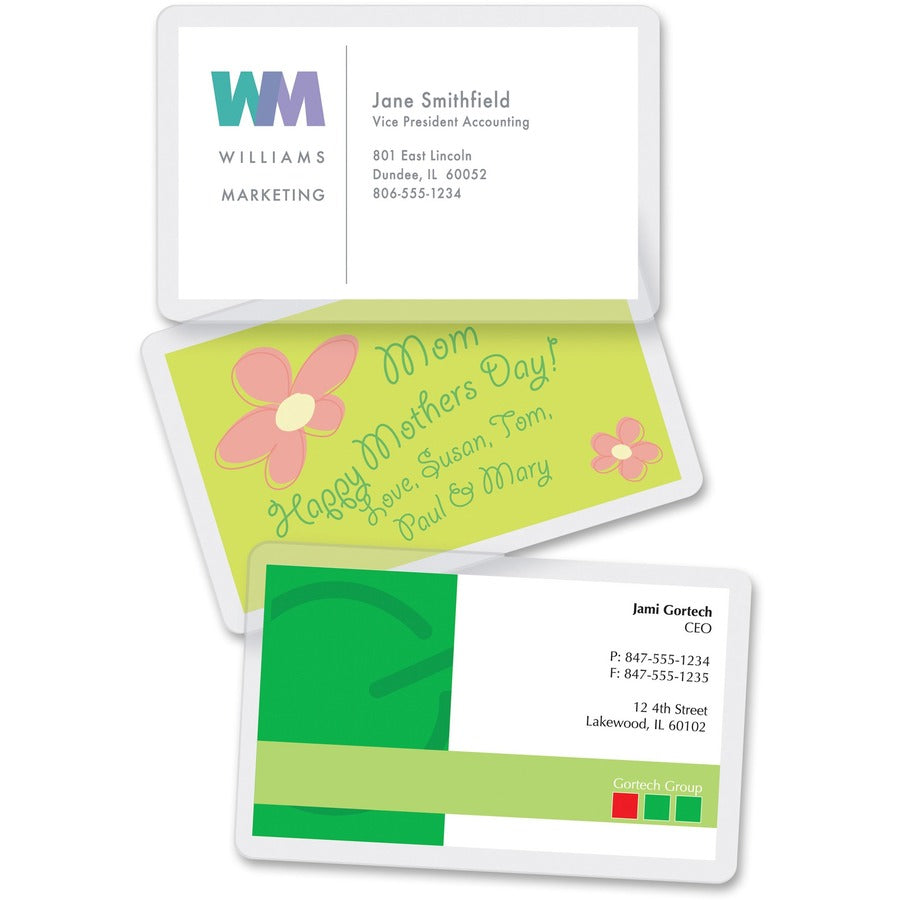 Fellowes Business Card Glossy Laminating Pouches - 52031-NVXC