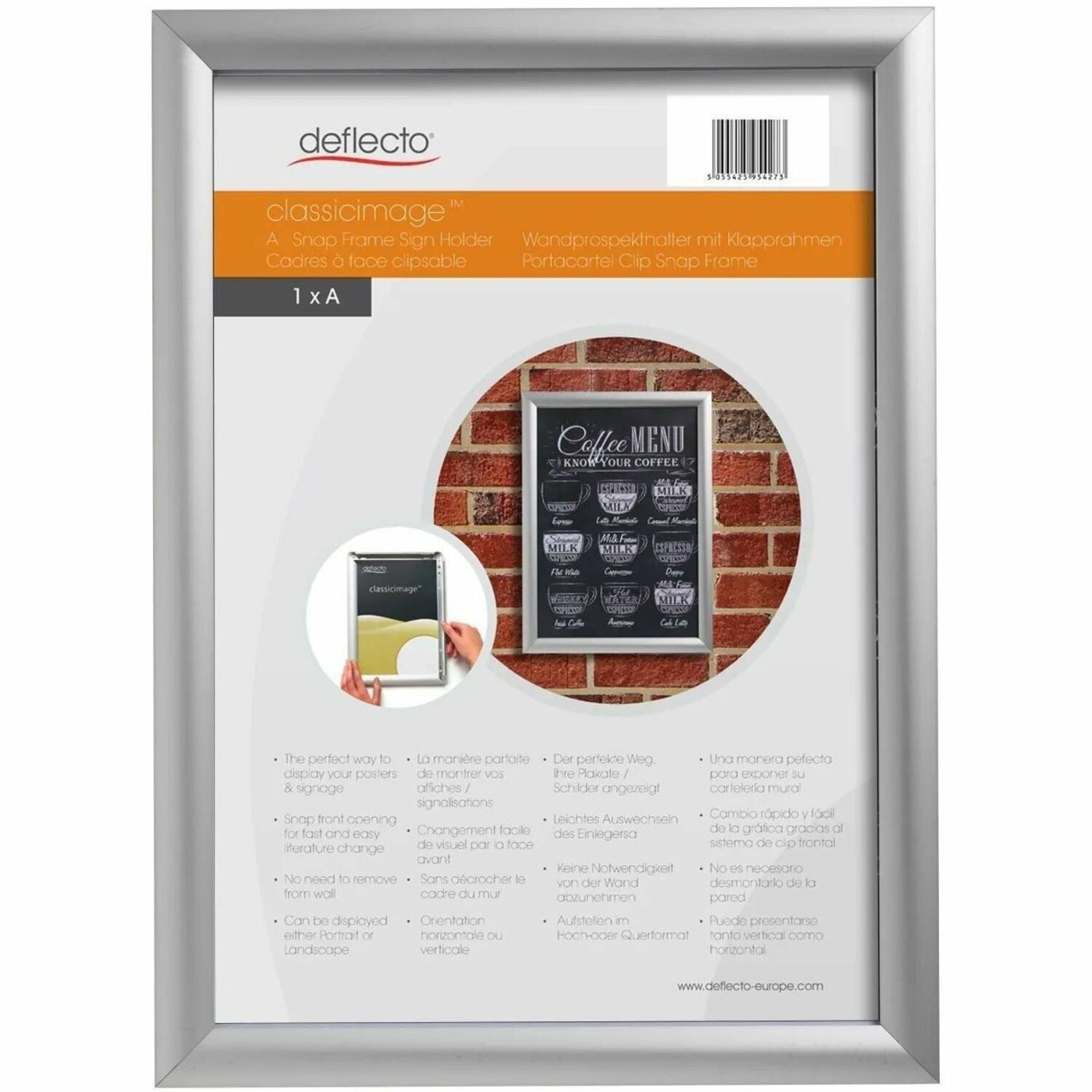 Deflecto Wall Mount Snap Frames