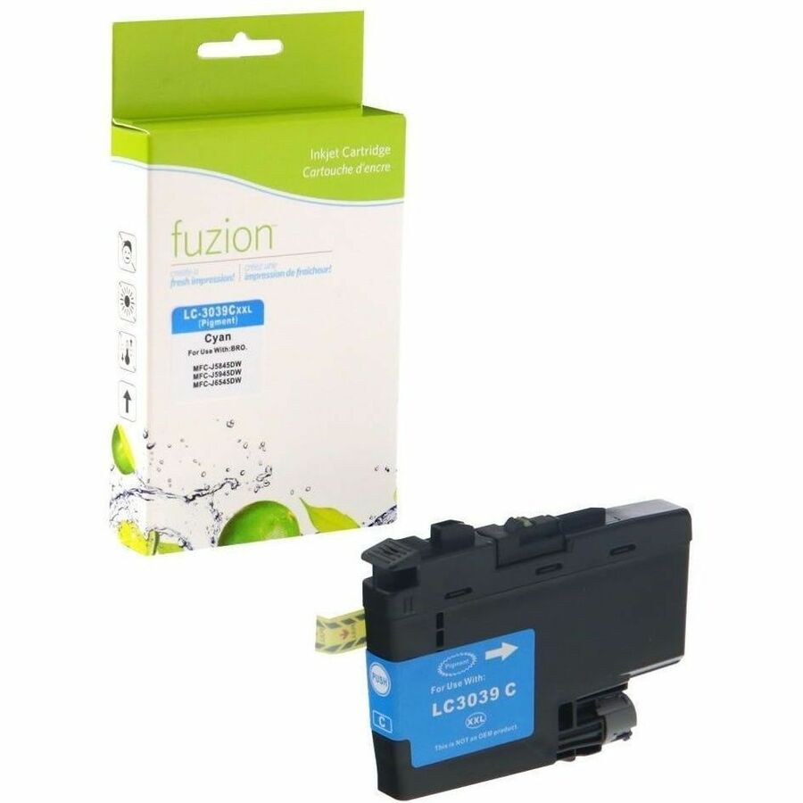 fuzion Compatible Inkjet Tank for Brother LC3039C - Ultra HY Cyan