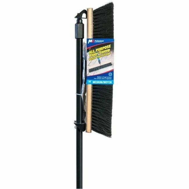 M2 Professional Side-Clip Tampico Push Broom with Handle - 18 Inch
