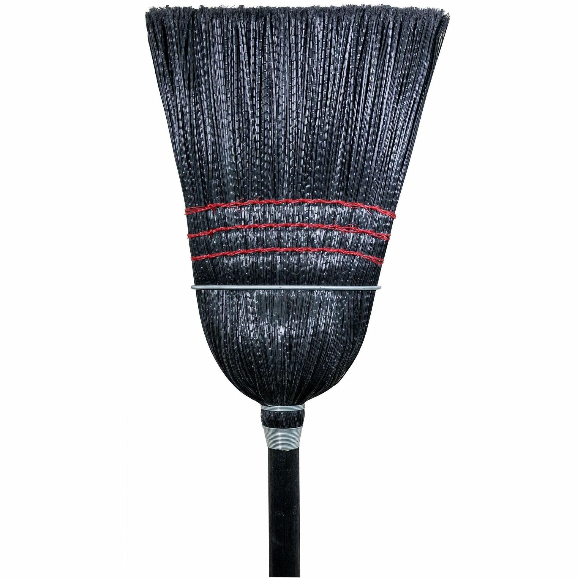 M2 Professional Plastic Warehouse Corn Broom - Black