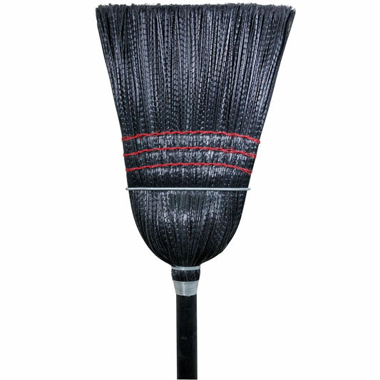 M2 Professional Plastic Warehouse Corn Broom - Black