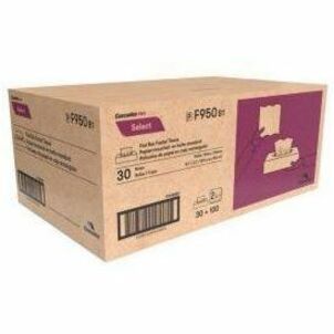Cascades PRO Select Flat Box Facial Tissue, 2-Ply, White, 100 sheets, 30 boxes/pack - F950-NVXC