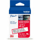 Brother Genuine P-touch TZeS241 BK on WHT Label Tape, Strong Adhesive Lam., 18mmX8m