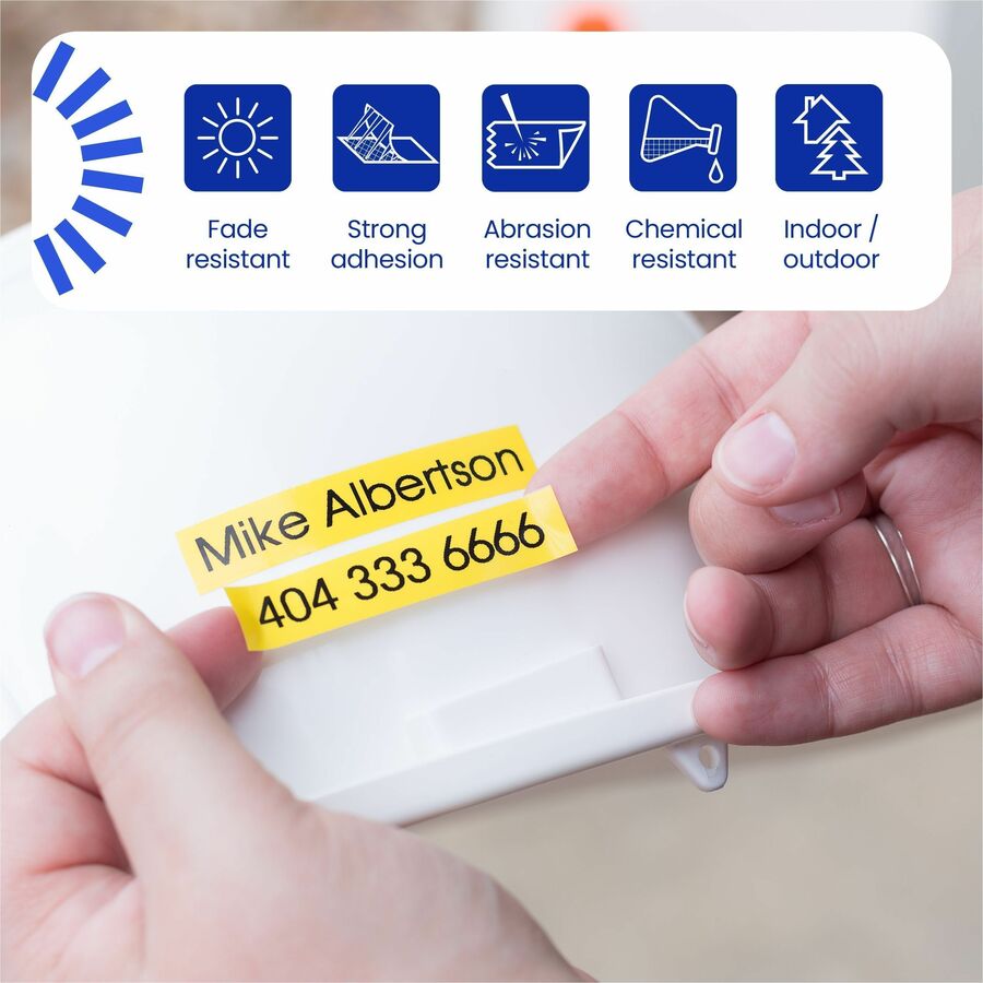 Brother Genuine P-touch TZeS241 BK on WHT Label Tape, Strong Adhesive Lam., 18mmX8m - TZES241G