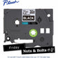 Brother Genuine P-touch TZe335 WHT on BK Label Tape, Laminated, 12mmX8m - TZE335G