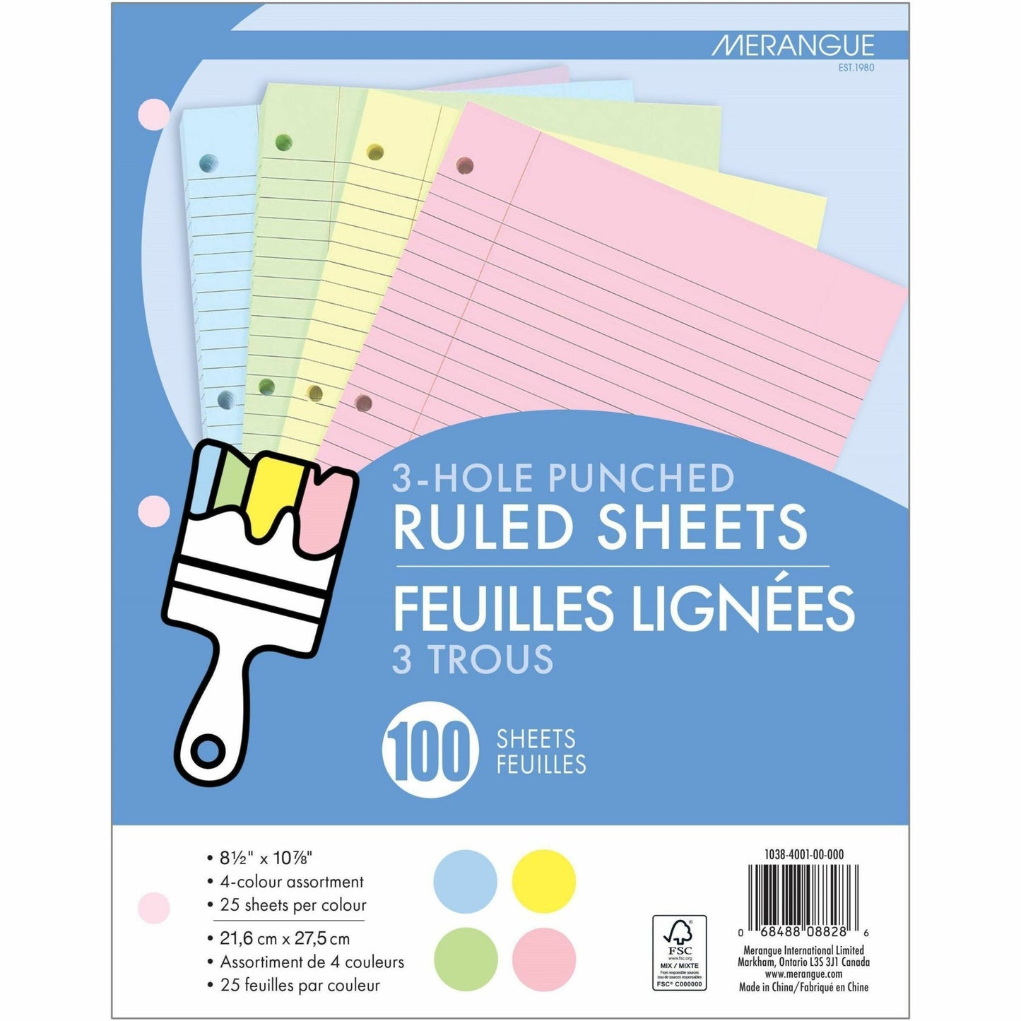 Merangue 100 Sheet Coloured Refill Paper