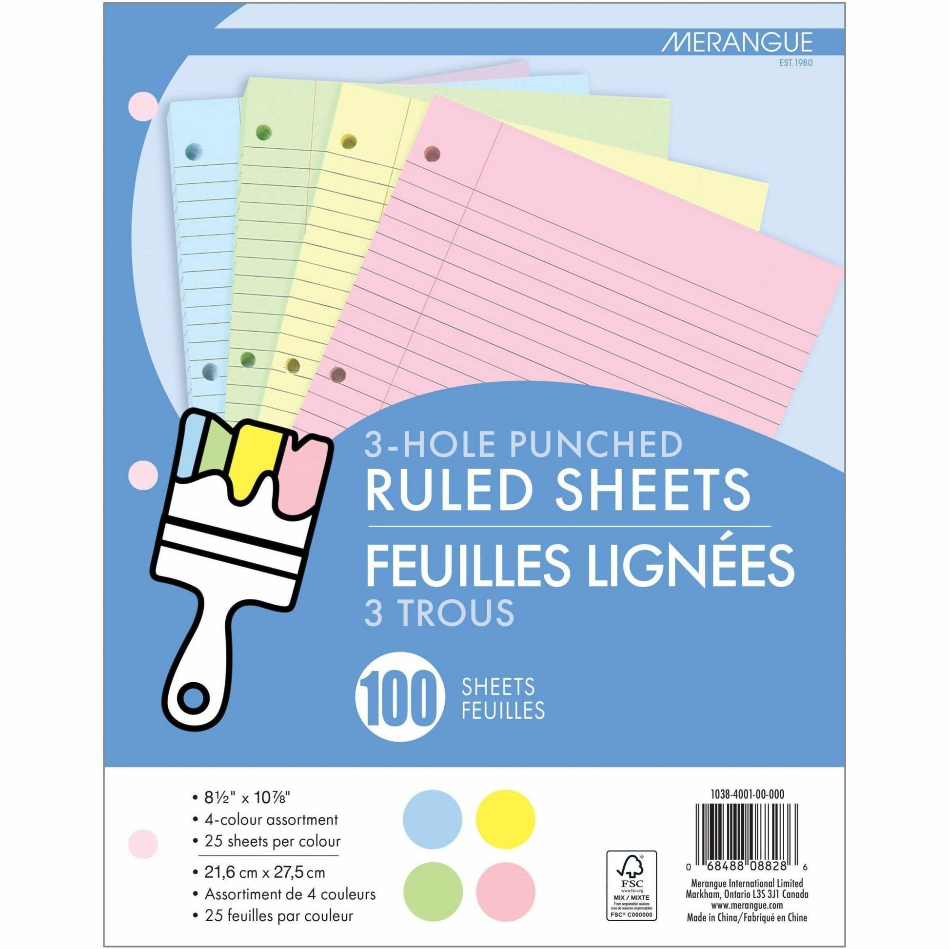 Merangue 100 Sheet Coloured Refill Paper