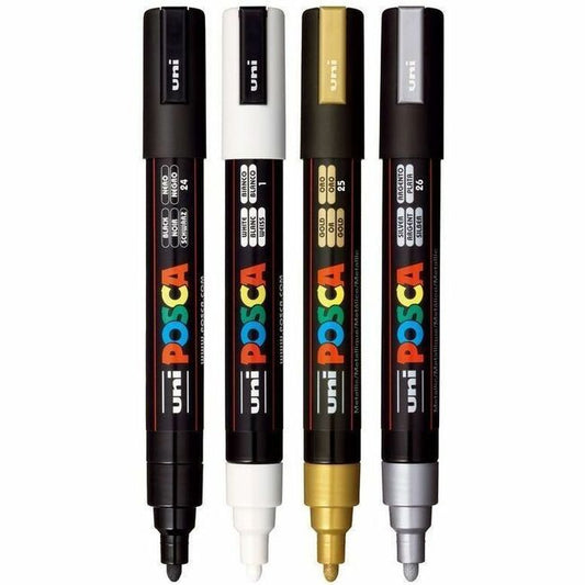 uniball™ POSCA PC-5M, Water-Based Paint Markers (4 Pack)