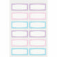 No-Iron Fabric Name Labels, Soft Pastels Preprinted Borders, Handwrite, 3/4" x 1-3/4" - 40775