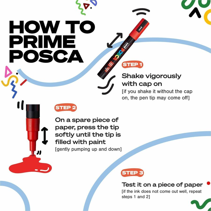 uniball™ POSCA PC-1M, Water-Based Paint Markers, (16 Pack) - PC1M16C