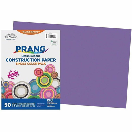 Prang Construction Paper, Violet, 12" x 18" , 50 Sheets