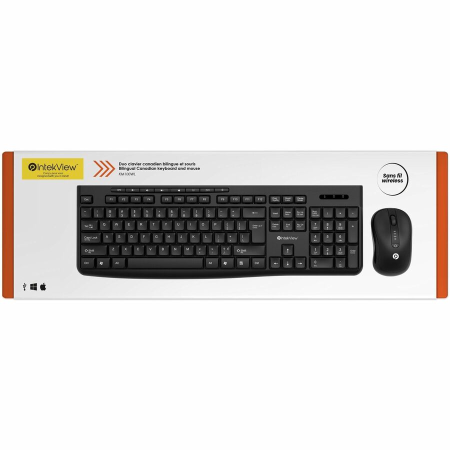 IntekView Wireless Bilingual Keyboard and Mouse kit - KM100WL