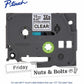 Brother Genuine P-touch TZeS131 BK on CLR Label Tape, Strong Adhesive Lam., 12mmX8m - TZES131G