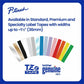 Brother Genuine P-touch TZeS221 BK on WHT Label Tape, Strong Adhesive Lam., 9mmX8m - TZES221G