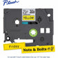 Brother Genuine P-touch TZe631 BK on YL Label Tape, Laminated, 12mmX8m - TZE631G