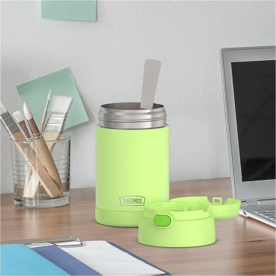 Thermos Green Stainless Steel FUNtainer Food Jar w/ Folding Spoon 470mL - F31104LM6