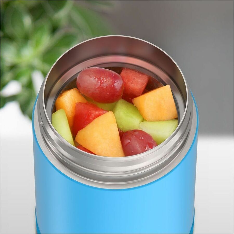 Thermos Electric Blue Stainless Steel FUNtainer Food Jar w/ Folding Spoon 470mL - F31104BL6