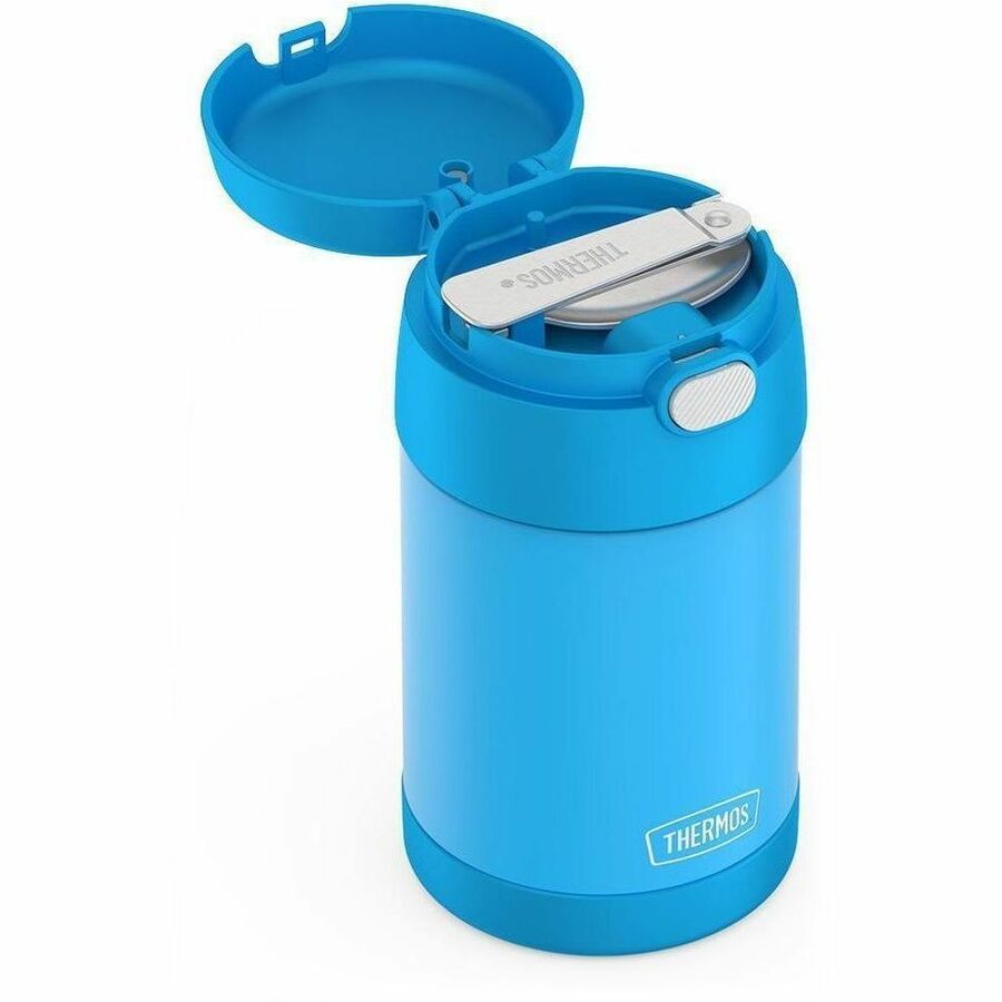 Thermos Electric Blue Stainless Steel FUNtainer Food Jar w/ Folding Spoon 470mL - F31104BL6