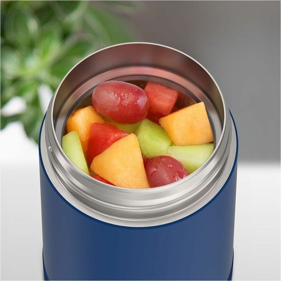 Thermos Navy Stainless Steel FUNtainer Food Jar w/ Folding Spoon 470mL - F31104NY6