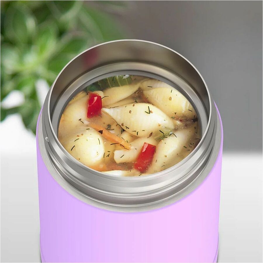 Thermos Electric Purple Stainless Steel FUNtainer Food Jar w/ Folding Spoon 470 - F31104LV6