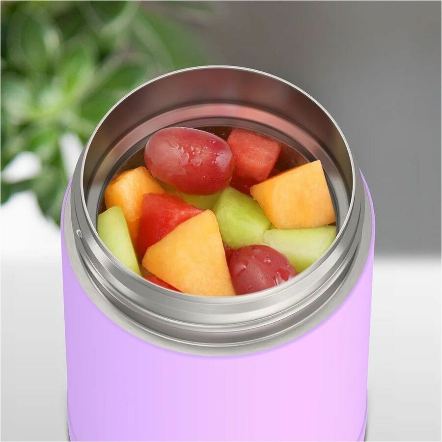Thermos Electric Purple Stainless Steel FUNtainer Food Jar w/ Folding Spoon 470 - F31104LV6