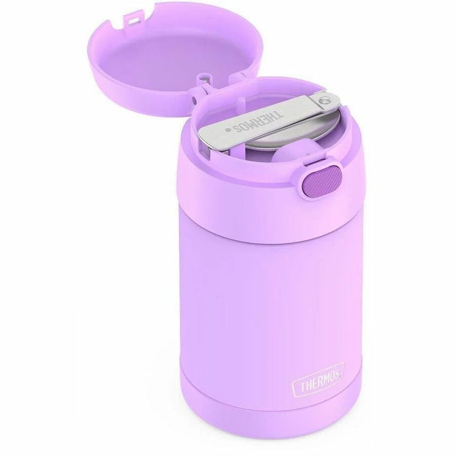 Thermos Electric Purple Stainless Steel FUNtainer Food Jar w/ Folding Spoon 470 - F31104LV6