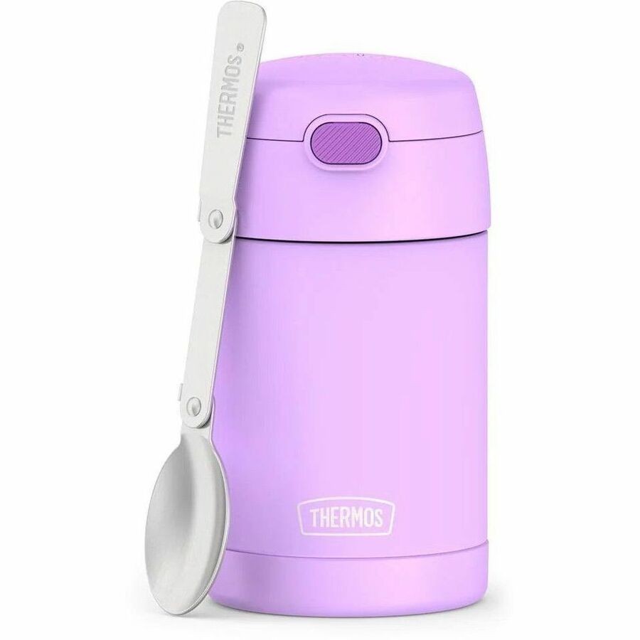 Thermos Electric Purple Stainless Steel FUNtainer Food Jar w/ Folding Spoon 470
