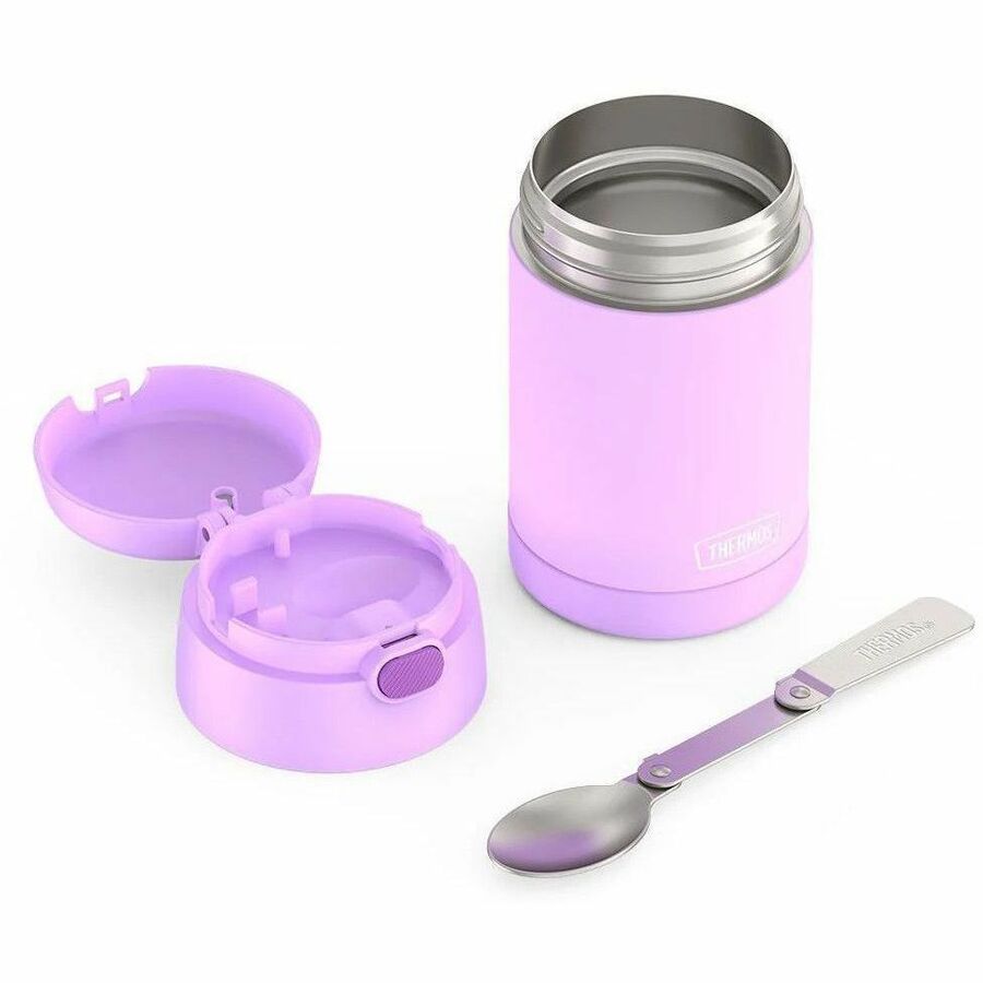 Thermos Electric Purple Stainless Steel FUNtainer Food Jar w/ Folding Spoon 470 - F31104LV6