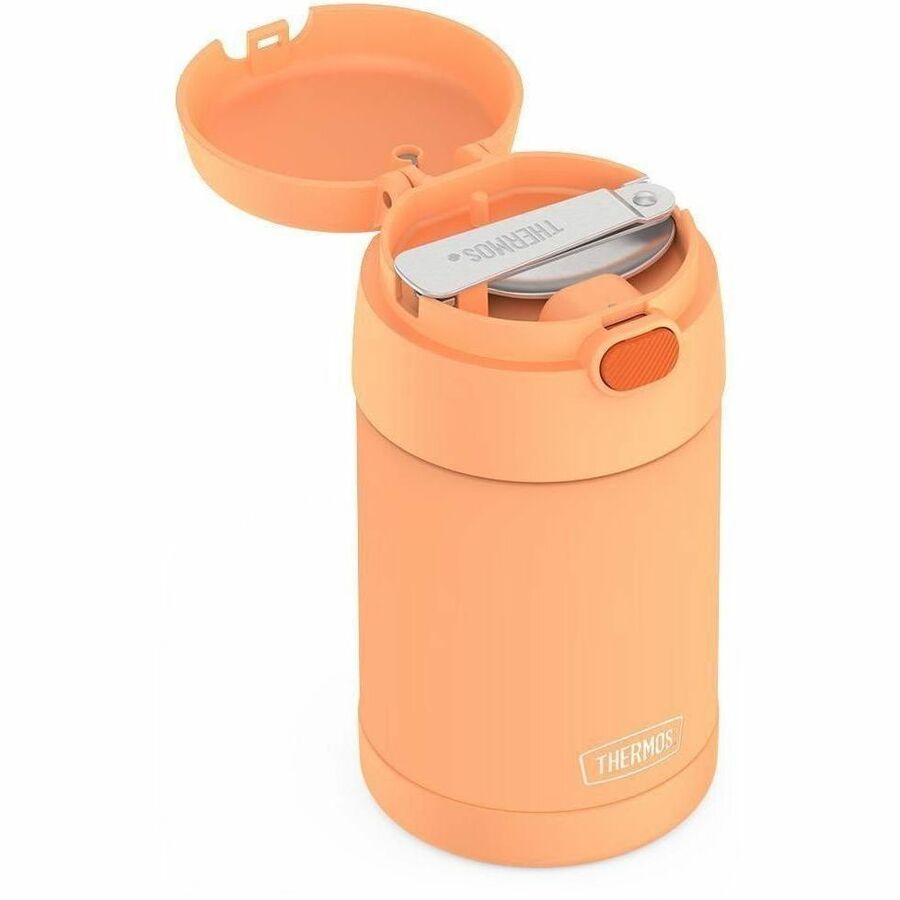 Thermos Orange Stainless Steel FUNtainer Food Jar w/ Folding Spoon 470mL - F31104OR6