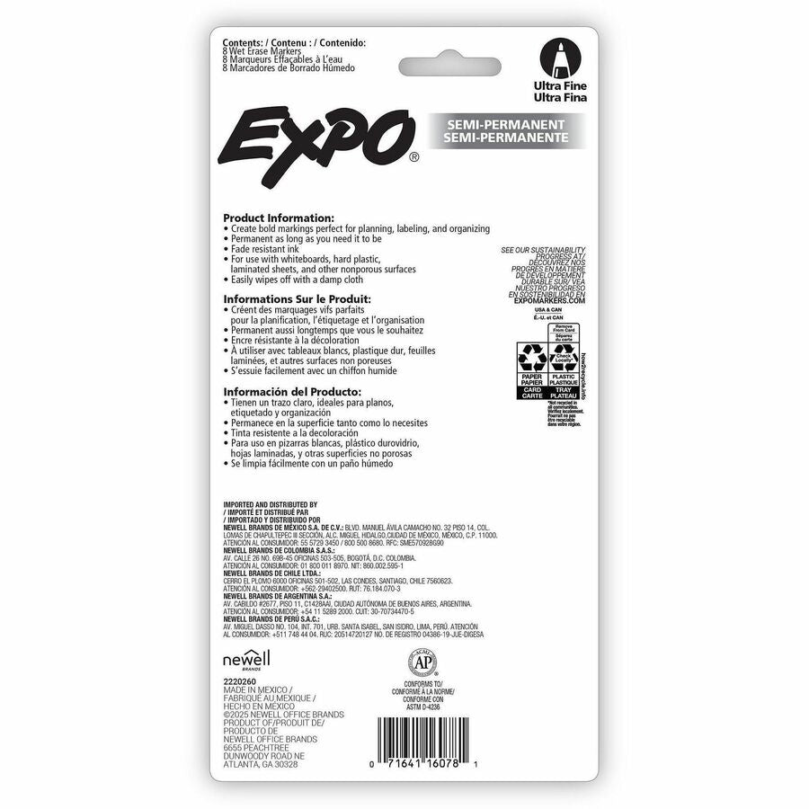 Expo Wet Erase Markers, Ultra Fine Tip - 2134345B