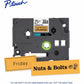 Brother Genuine P-touch TZeB41 BK on FLUOR ORG Label Tape, Laminated, 18mmX5m - TZEB41G