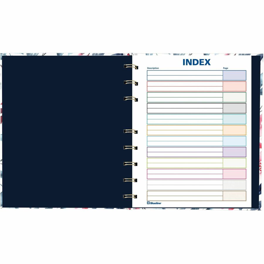 Blueline NotePro Notebook, Fashion Collection, Hard Cover, Twin-Wire Binding, 192 Pages, 9-1/4" x 7-1/4" , FSC Certified, Recycled Paper, Tranquil Blooms - A9C.01