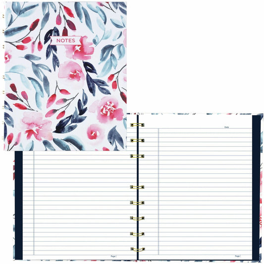 Blueline NotePro Notebook, Fashion Collection, Hard Cover, Twin-Wire Binding, 192 Pages, 9-1/4" x 7-1/4" , FSC Certified, Recycled Paper, Tranquil Blooms